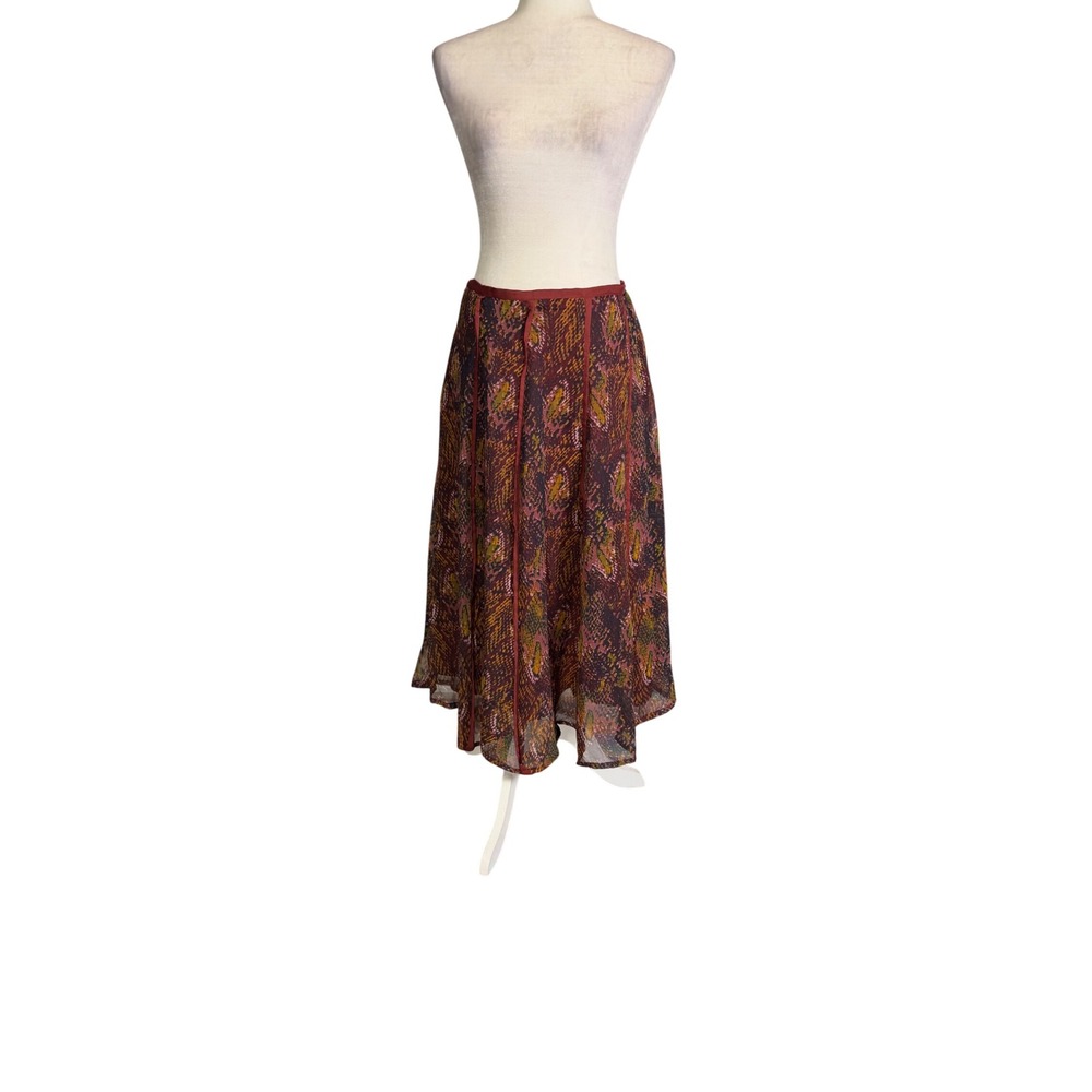 Vintage 90s Sassy Doll Deadstock Boho Sheer Paneled Midi Maxi Skirt Large